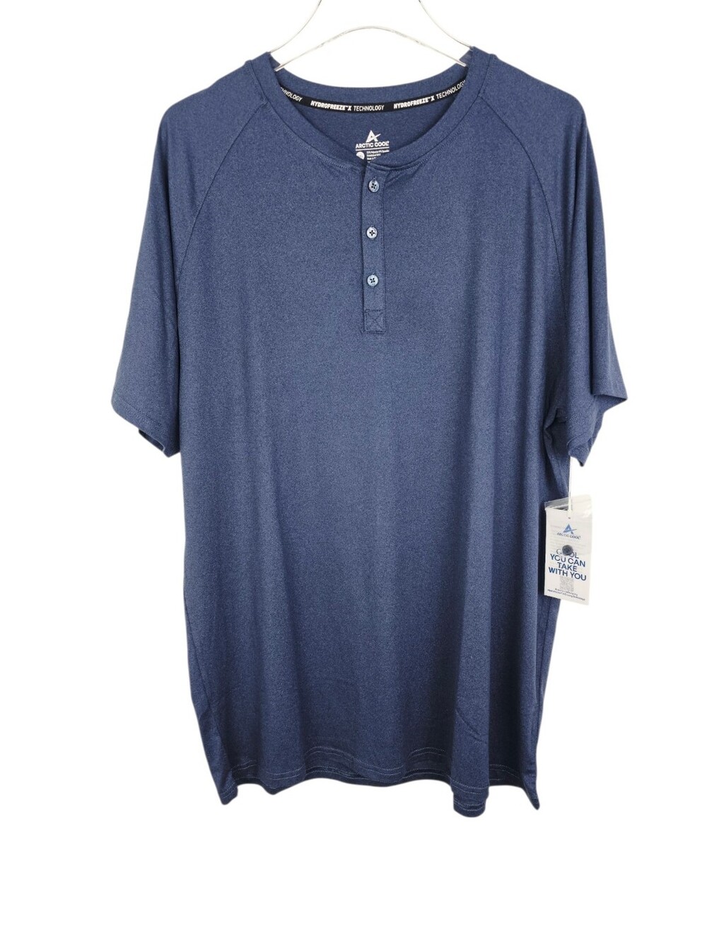 Arctic Cool Navy Blue Men's Henley Shirt NWT 2XL
